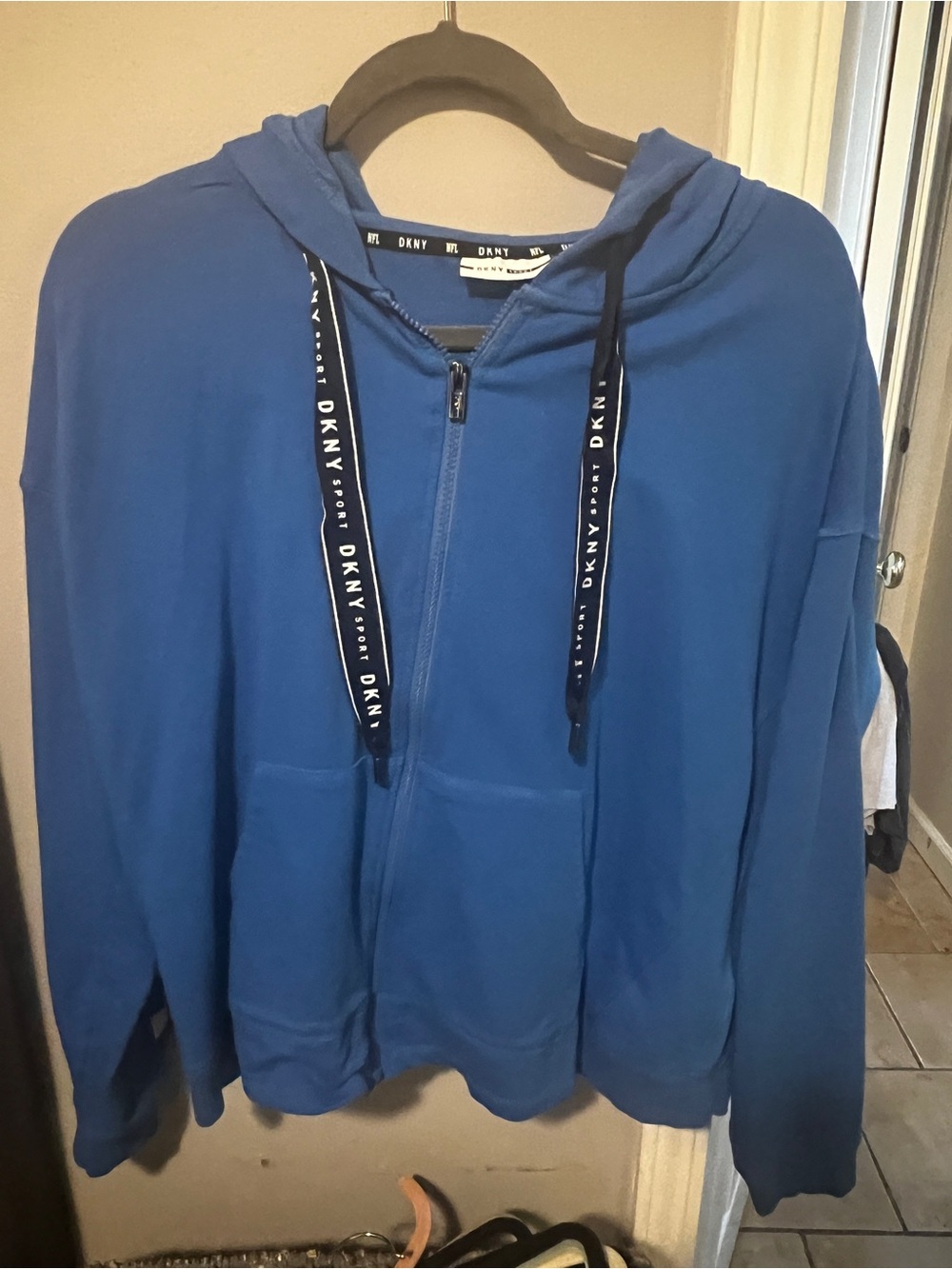 Detroit Lions DKNY Blue Zip-Up Hoodie